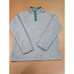Vineyard Vines Boys Gray Sankaty Quilted Quarter Snap Pullover Size L